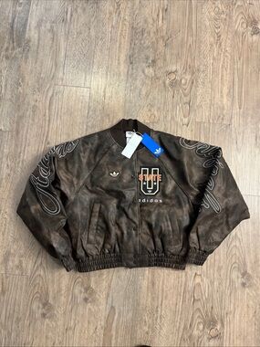 NWT Adidas Originals Leather Jacket Women’s KF2307 Size XS